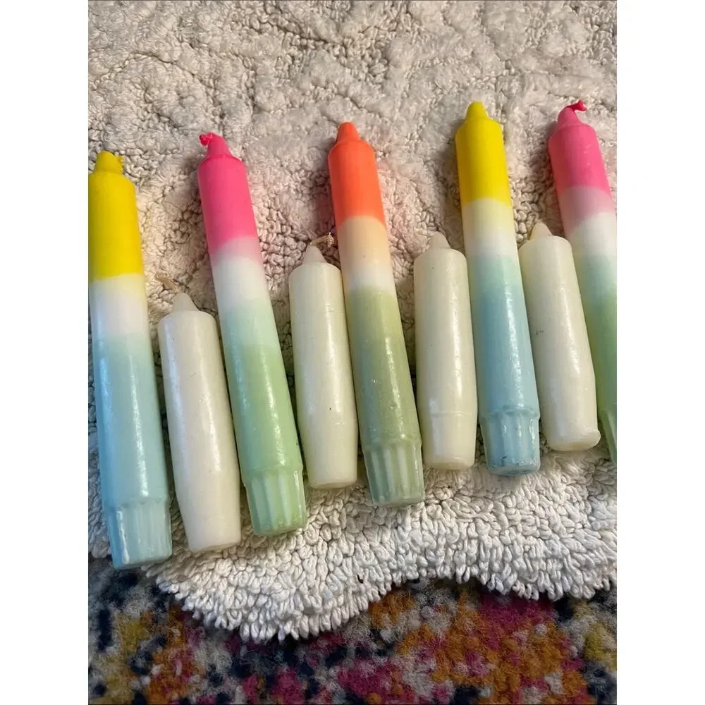 Lot of 9 - Free People (5) Vintage Floral (4) Colorful Taper Candles
